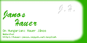 janos hauer business card